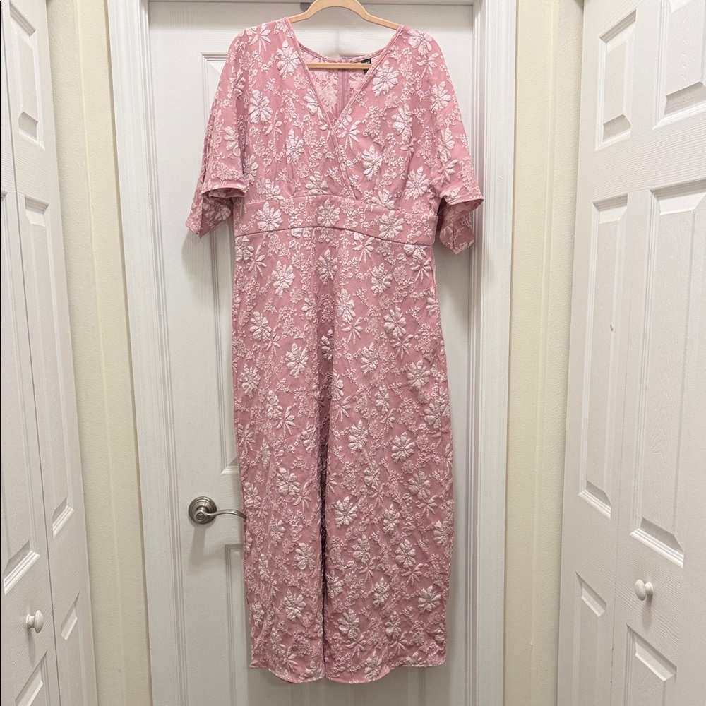 Pink Floral Embroidered dress